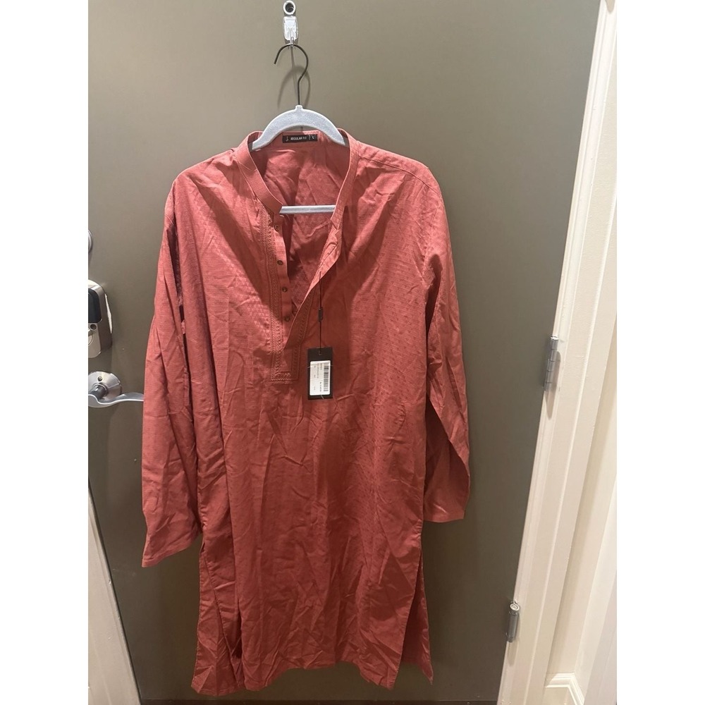 J. Junaid Jamshed Men's Rust Colored Long Sleeve Kurta